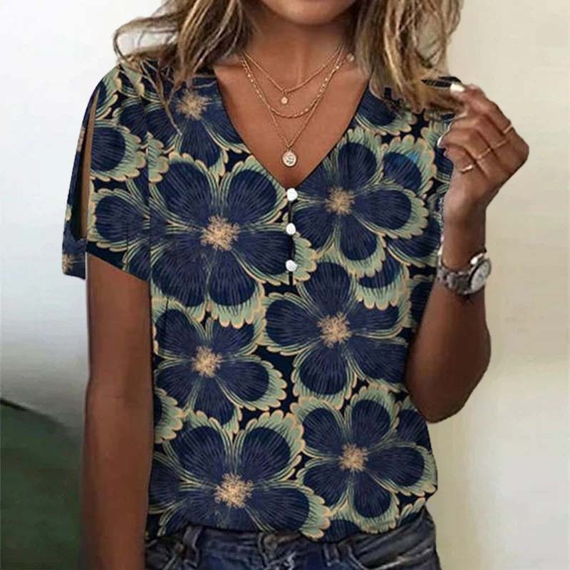 Diana | Vintage-Bluse mit floralen Mustern