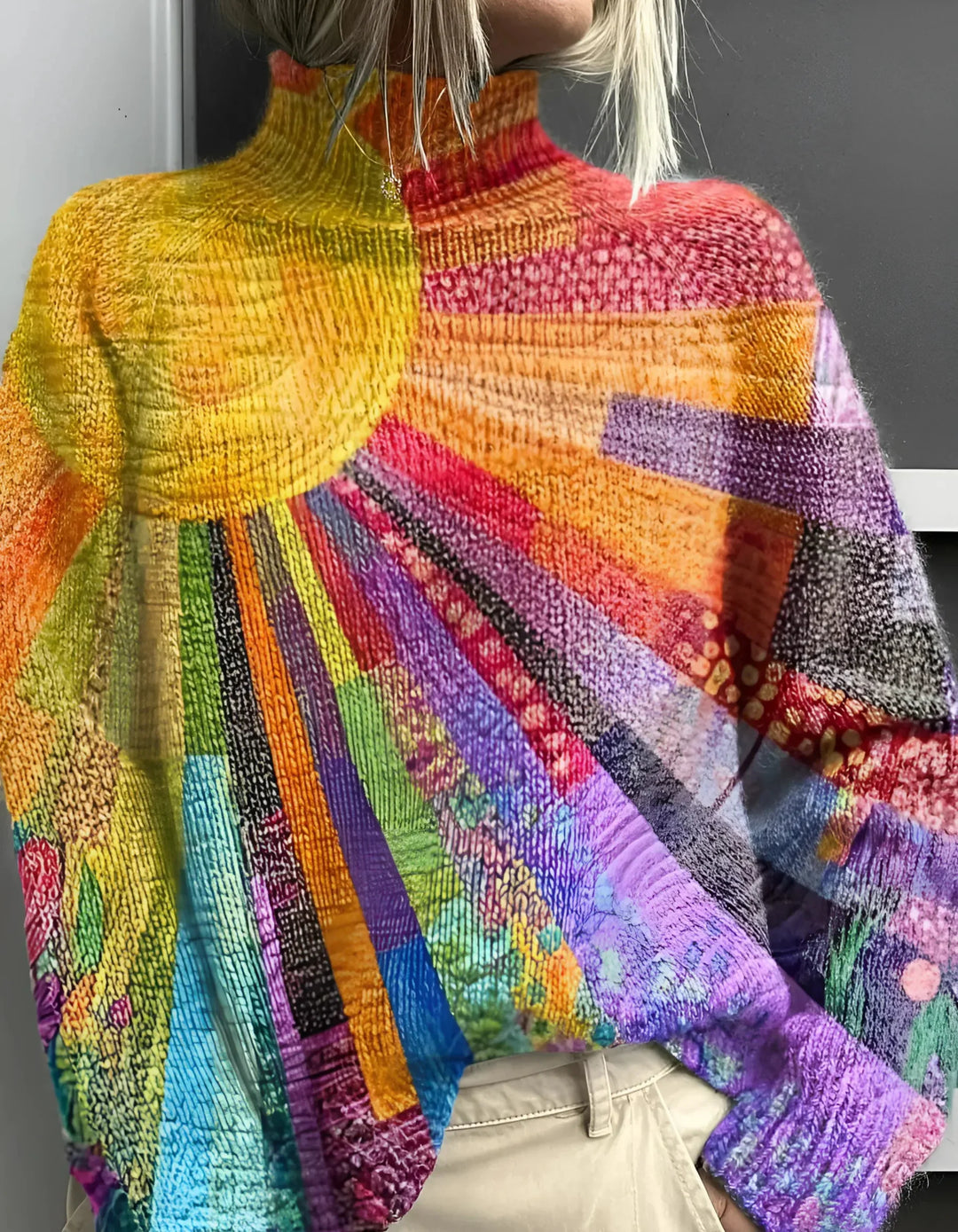 Ada | Bunter Rollkragenpullover für fröhliche Outfits