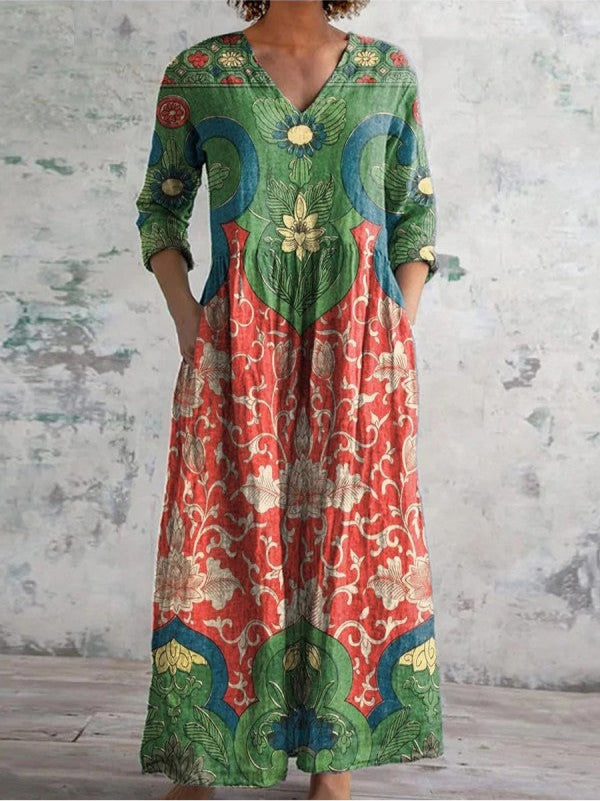 Mila | Stilvolles Maxikleid mit Blumenmotiv
