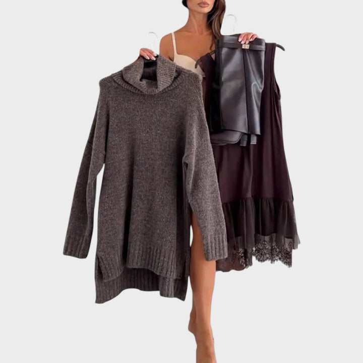 Nina | Damen Zweiteiler Pullover & Kleid stilvoll