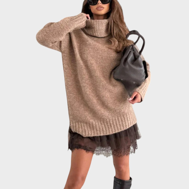 Nina | Damen Zweiteiler Pullover & Kleid stilvoll