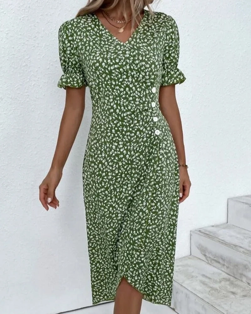 Daya Feines Kleid mit Knöpfen für besondere Anlässe