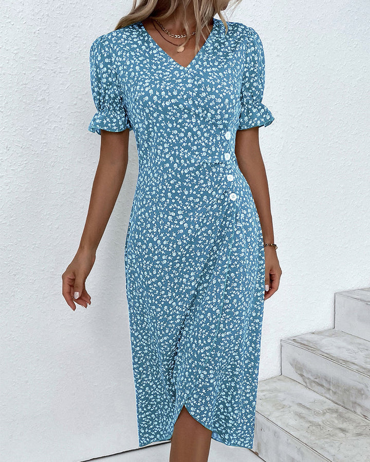 Daya Feines Kleid mit Knöpfen für besondere Anlässe