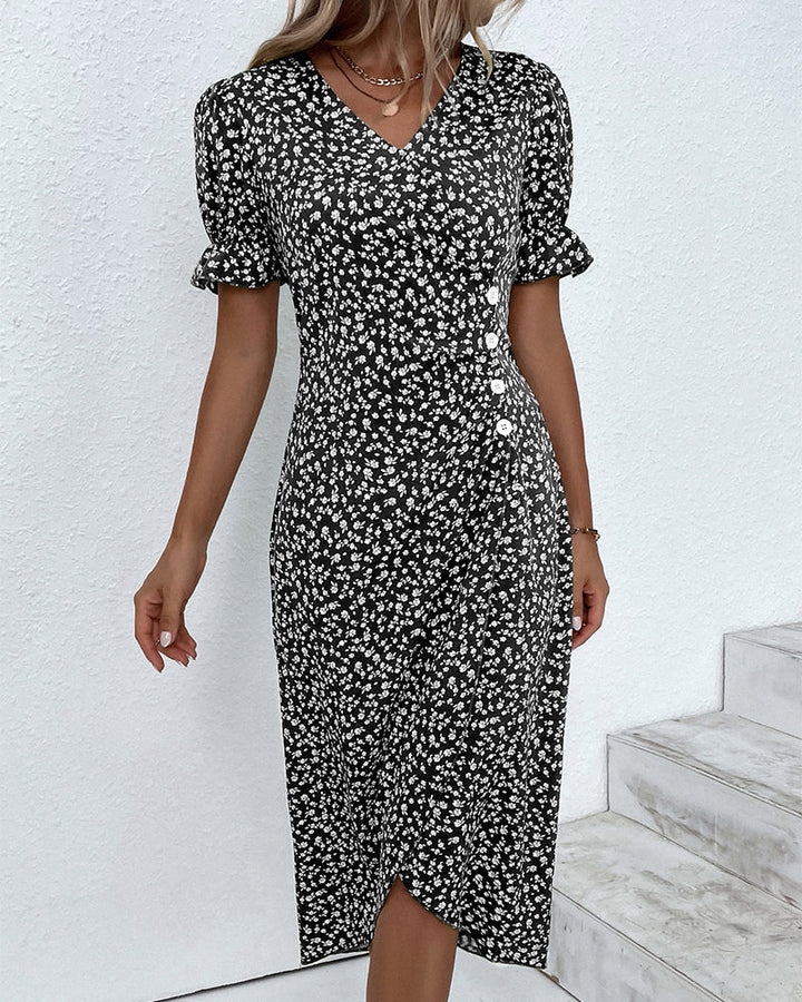 Daya Feines Kleid mit Knöpfen für besondere Anlässe
