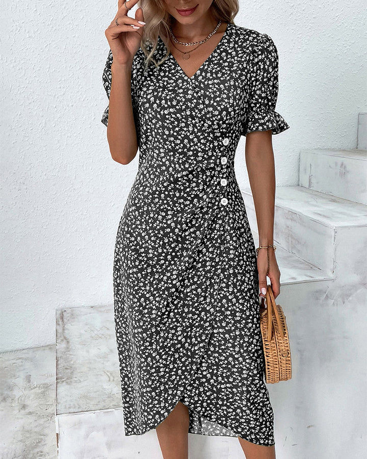 Daya Feines Kleid mit Knöpfen für besondere Anlässe