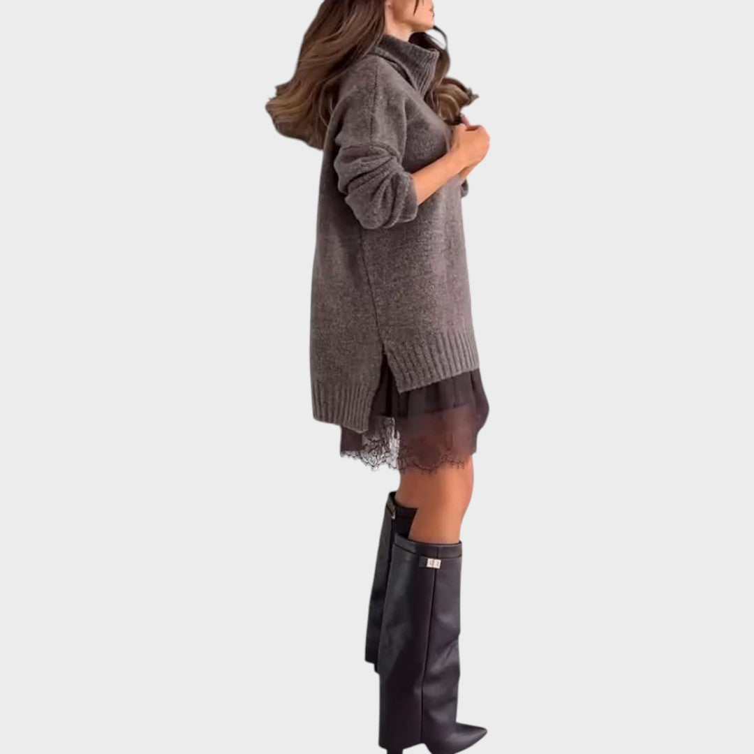 Nina | Damen Zweiteiler Pullover & Kleid stilvoll