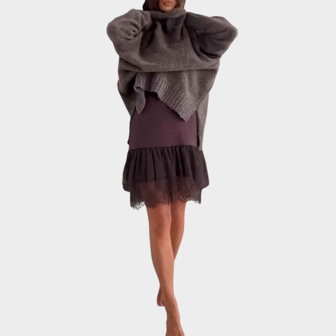 Nina | Damen Zweiteiler Pullover & Kleid stilvoll