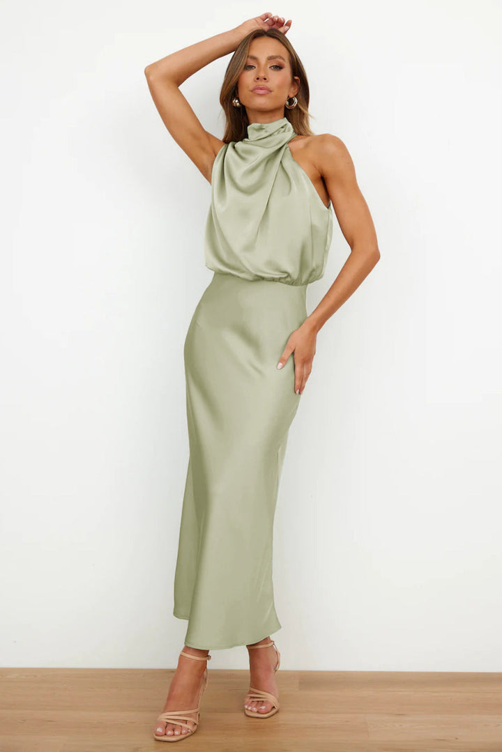 Verona | Elegantes langes Satinkleid mit Glanz