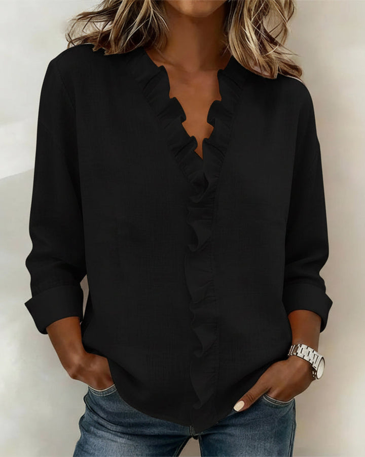 Lina | Zeitlose Damenbluse mit Volantdetails