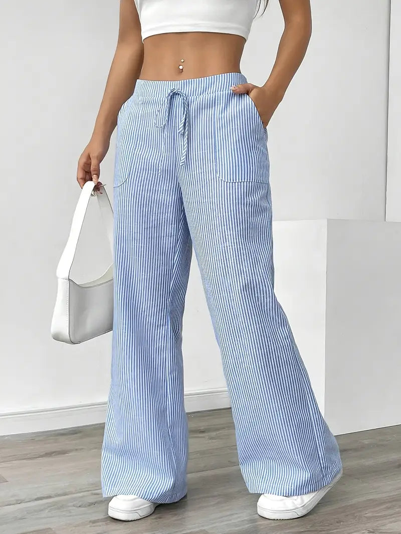 Alina | Elegante gestreifte Hose mit Taschen