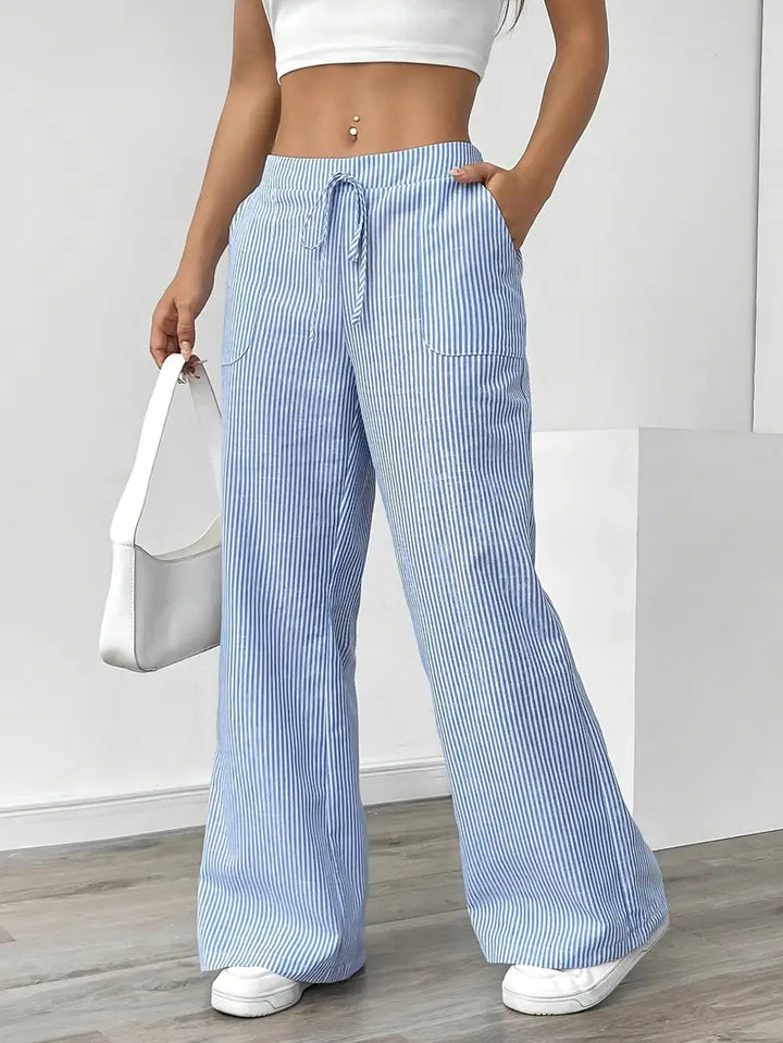 Alina | Elegante gestreifte Hose mit Taschen