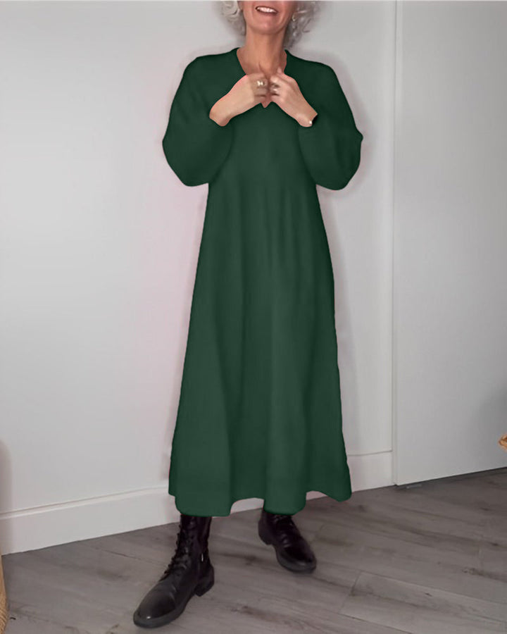 Tina | Langes Kleid mit eleganten Taschen für Damen