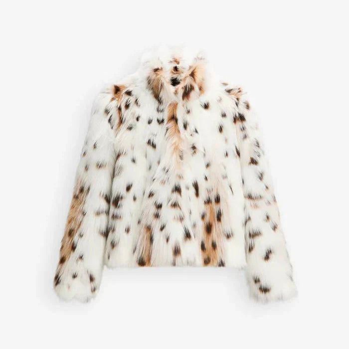 Leoparden-Kunstfelljacke für auffällige Winter-Looks