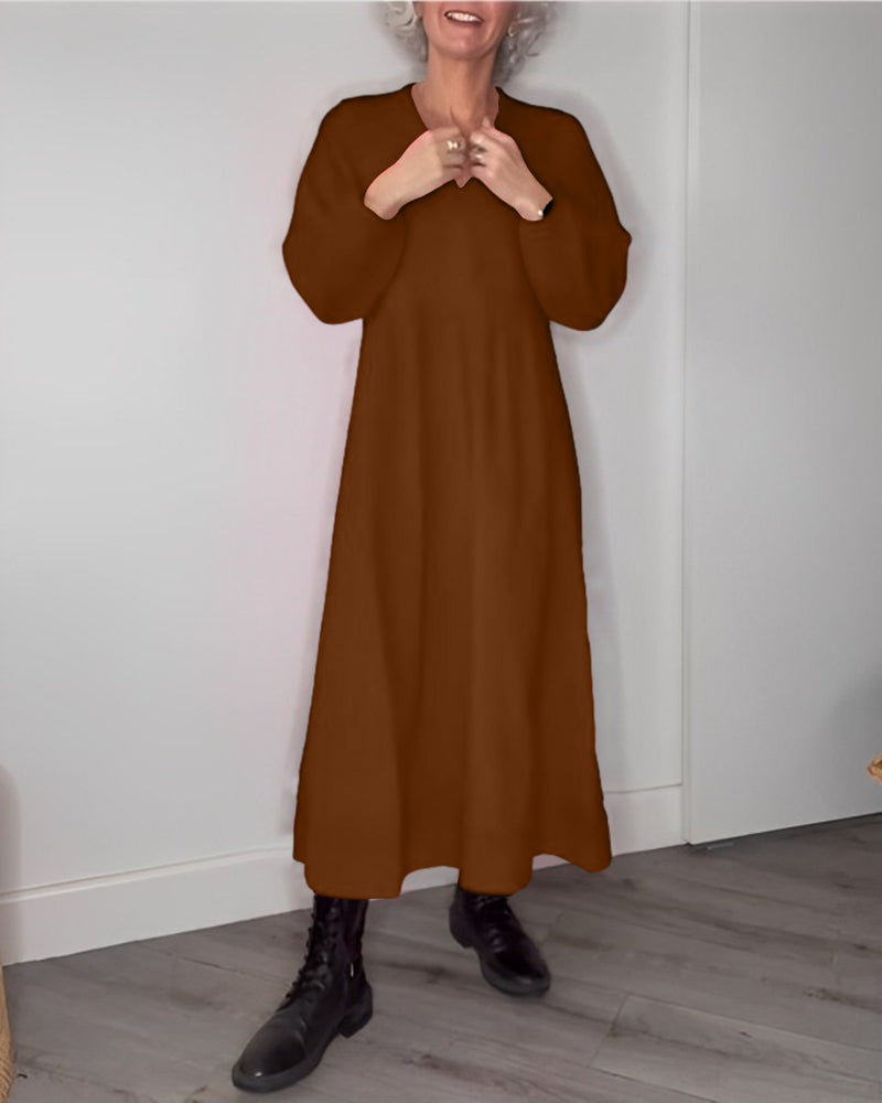 Tina | Langes Kleid mit eleganten Taschen für Damen