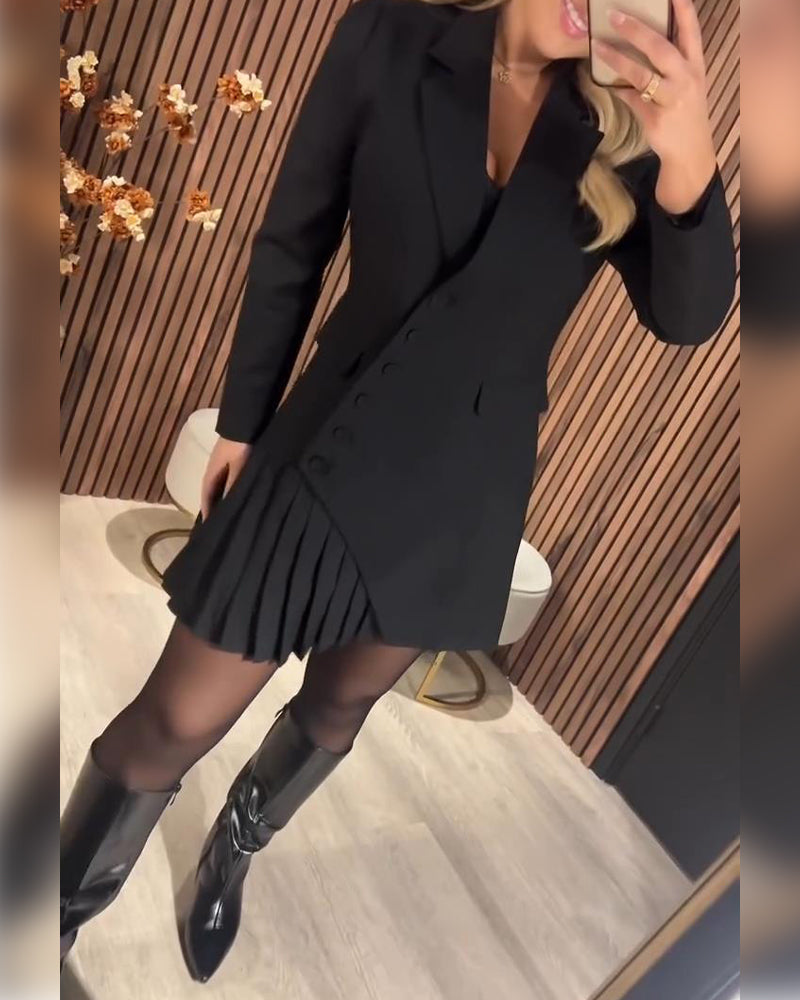 Nina | Modernes Damen Kleid mit Revers & Blazeroptik