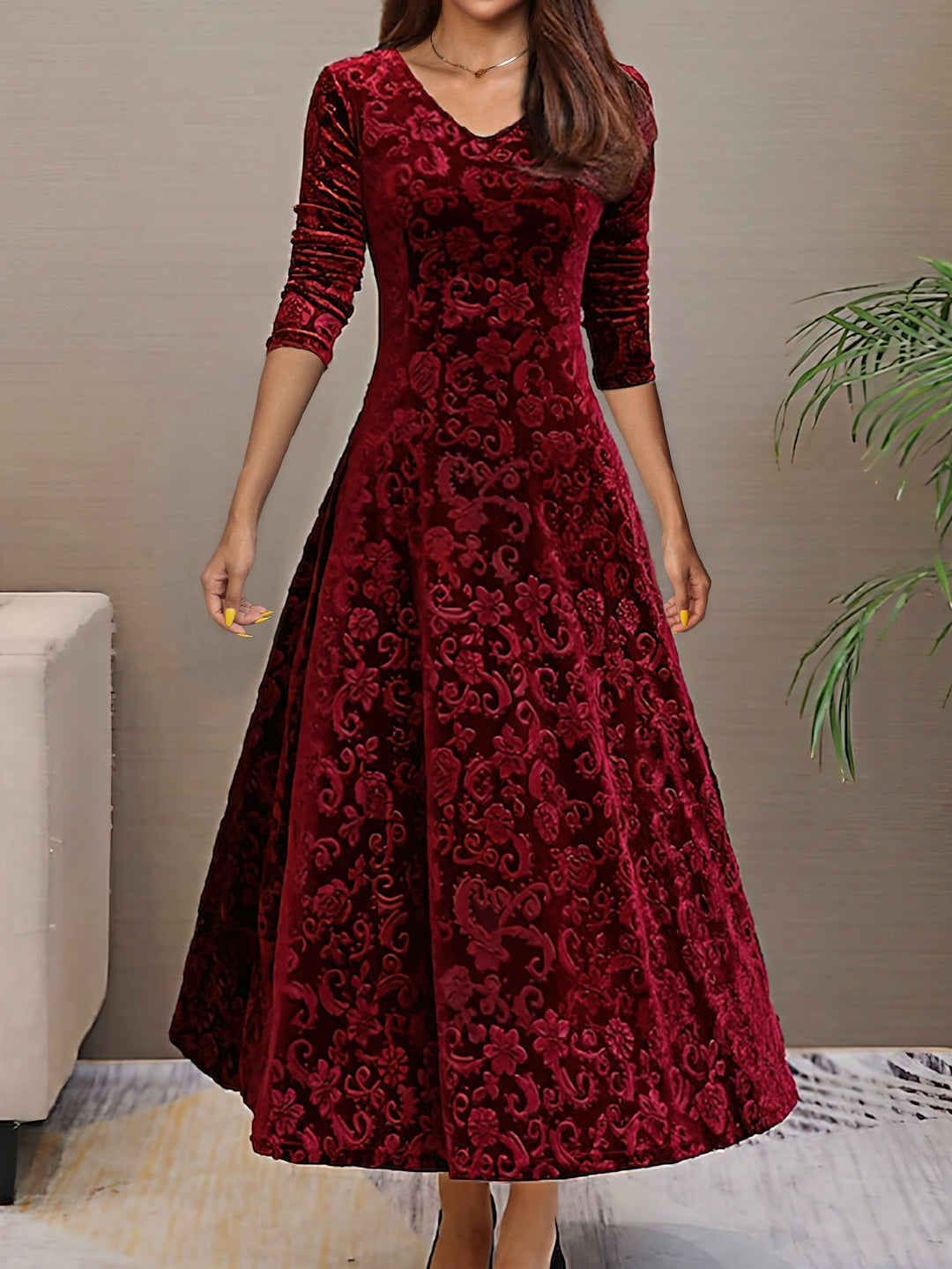 Amelia | Stilvolles Samtkleid Damen elegant chic