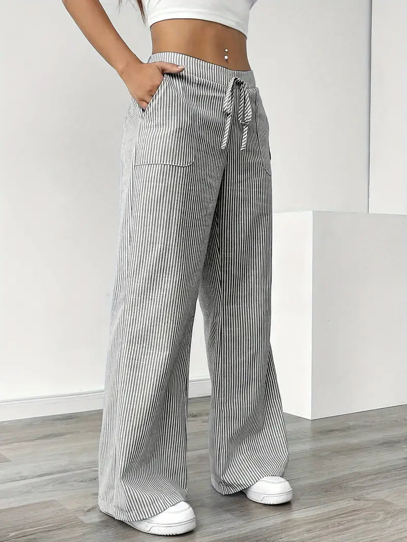 Alina | Elegante gestreifte Hose mit Taschen