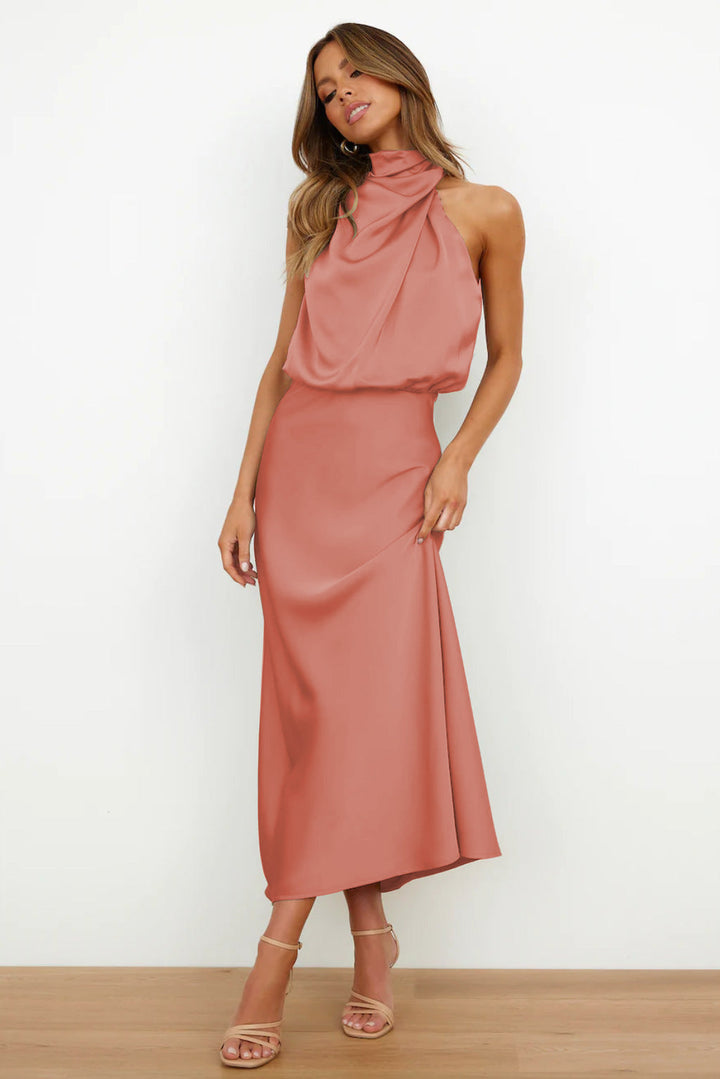 Verona | Elegantes langes Satinkleid mit Glanz