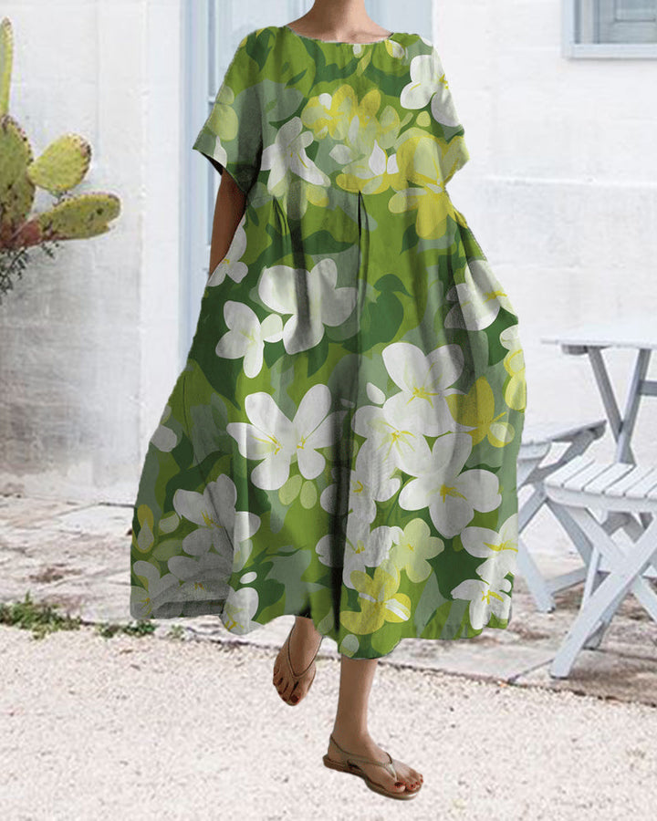 Sommerkleid mit Print und kurzen Ärmeln