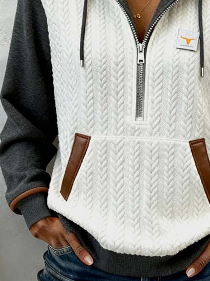 Mara | Lässiger Damen-Hoodie mit auffälligem Farbblock