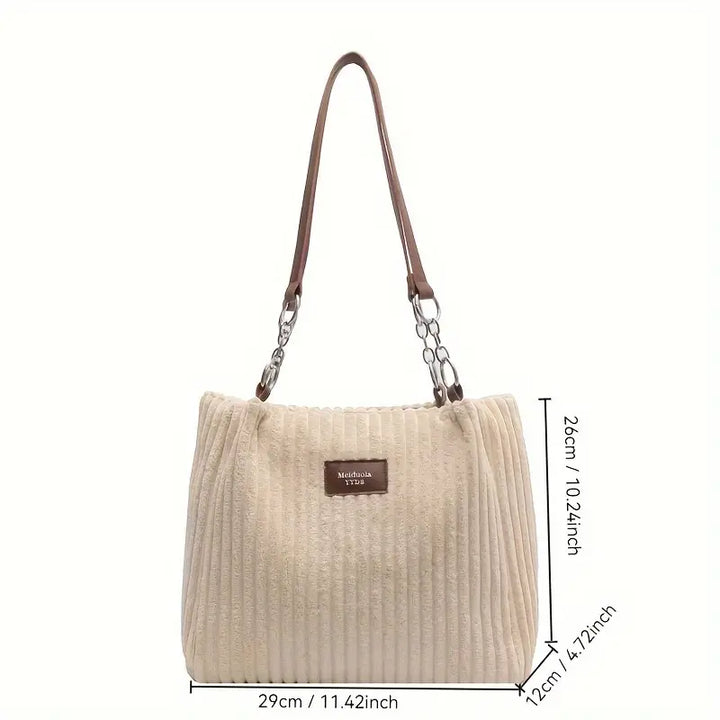 Olivia | Luxury Corduroy Tote Tasche für Alltag und Büro