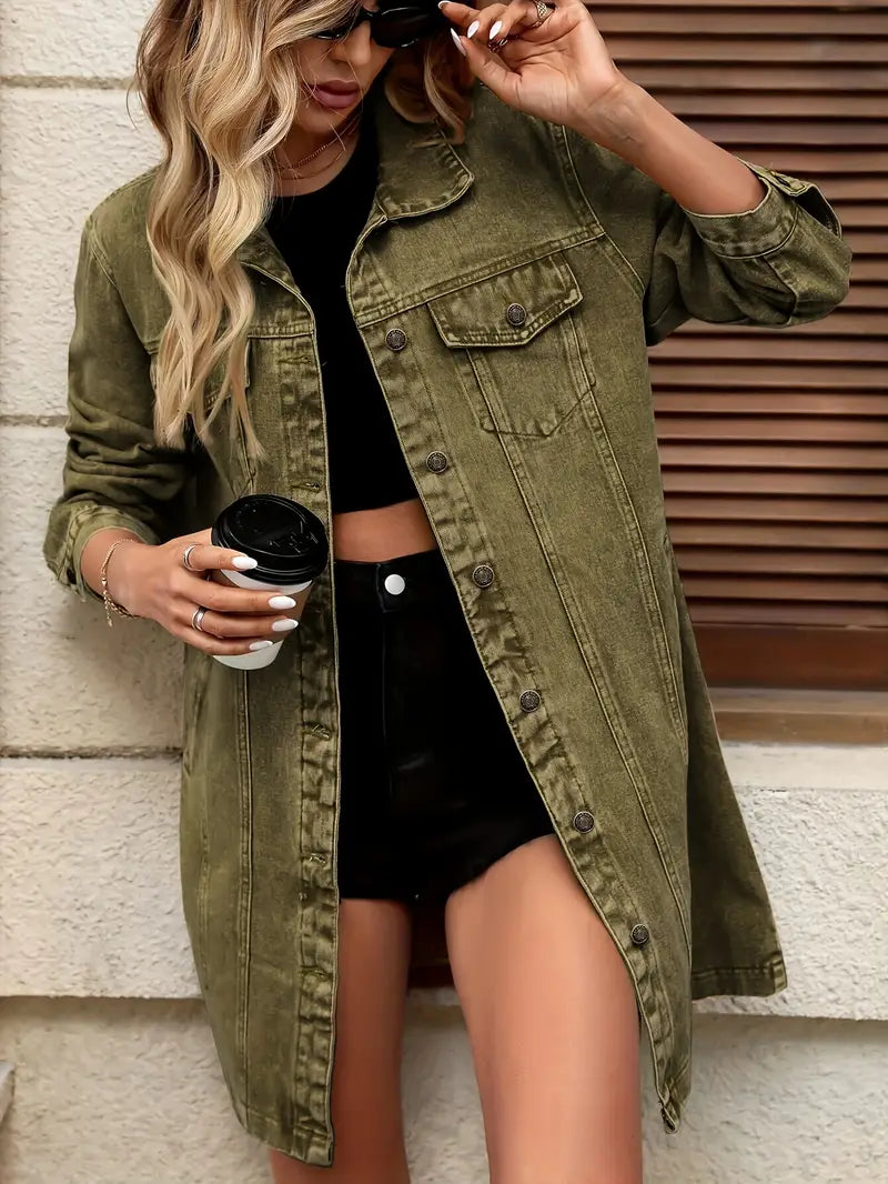 Jana | Klassische Jeansjacke mit aufgesetzten Taschen