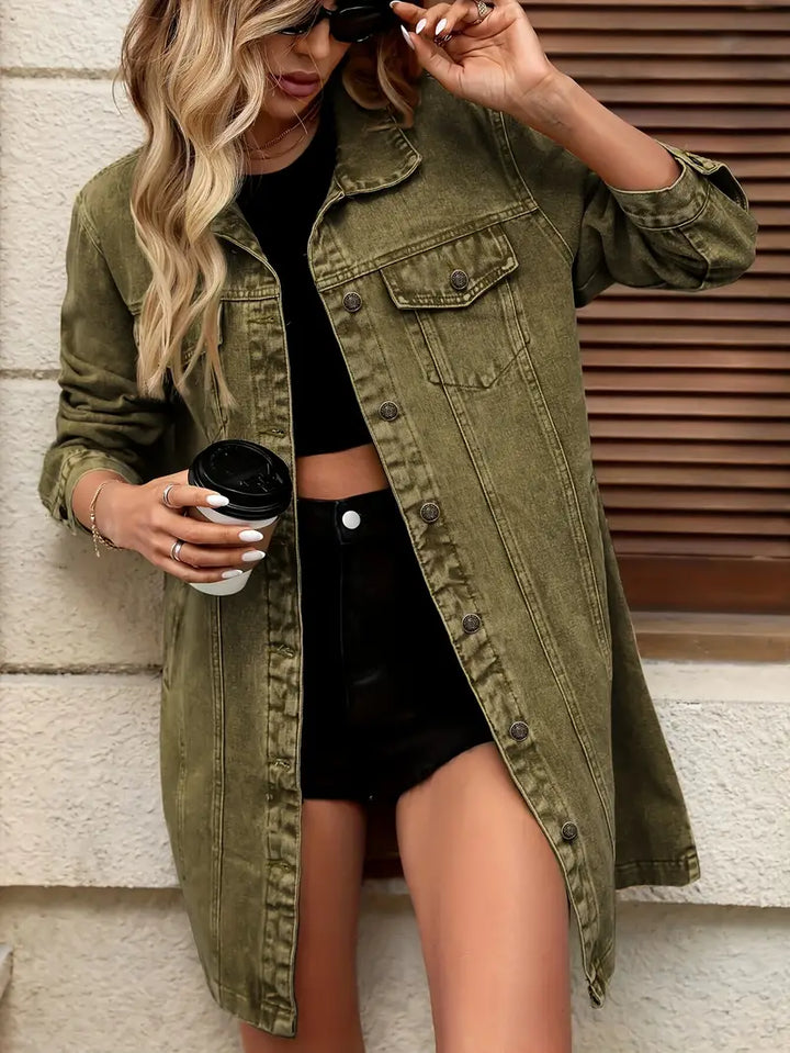Jana | Klassische Jeansjacke mit aufgesetzten Taschen