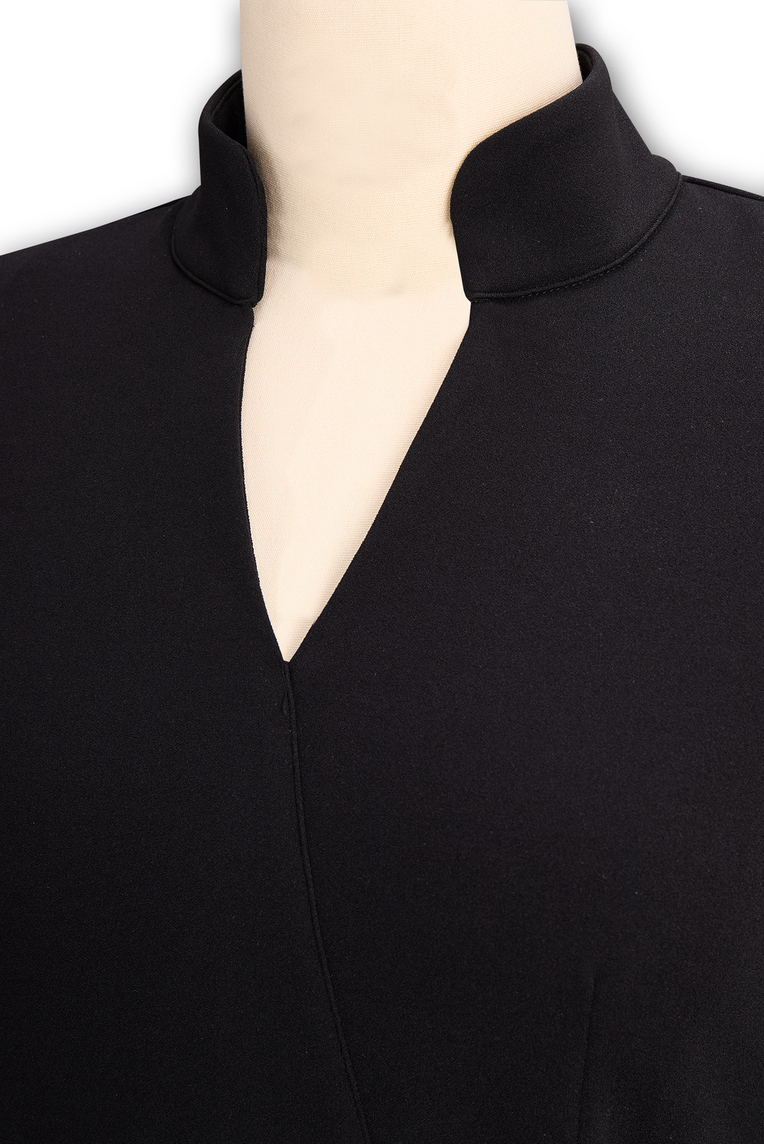 Elena | Modernes schwarzes Kleid Damen mit Stehkragen