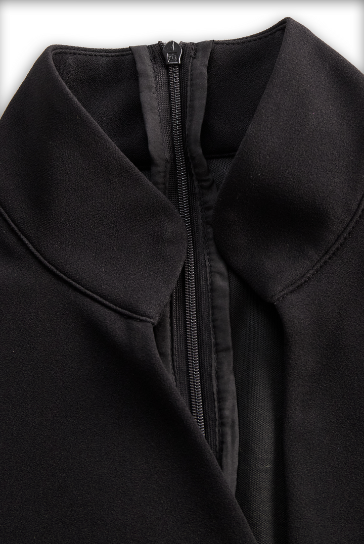 Elena | Modernes schwarzes Kleid Damen mit Stehkragen