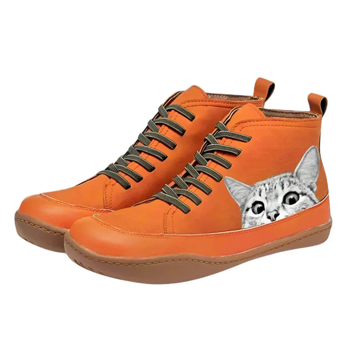 Clara | Leder-Stiefeletten für Katzenliebhaber