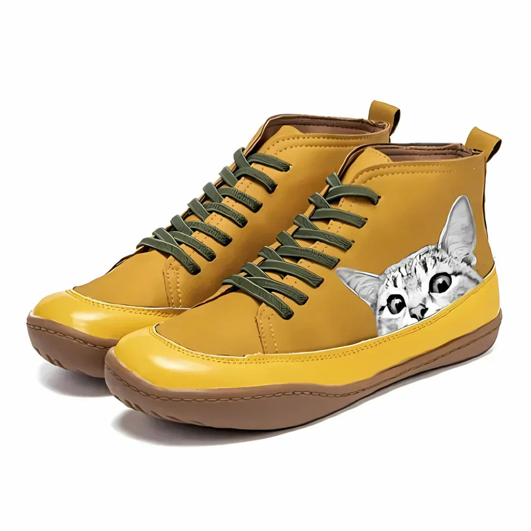Clara | Leder-Stiefeletten für Katzenliebhaber
