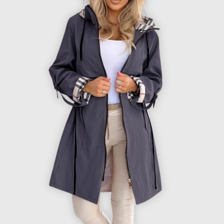 Elena | Wasser- und winddichter Zip-Mantel für Damen