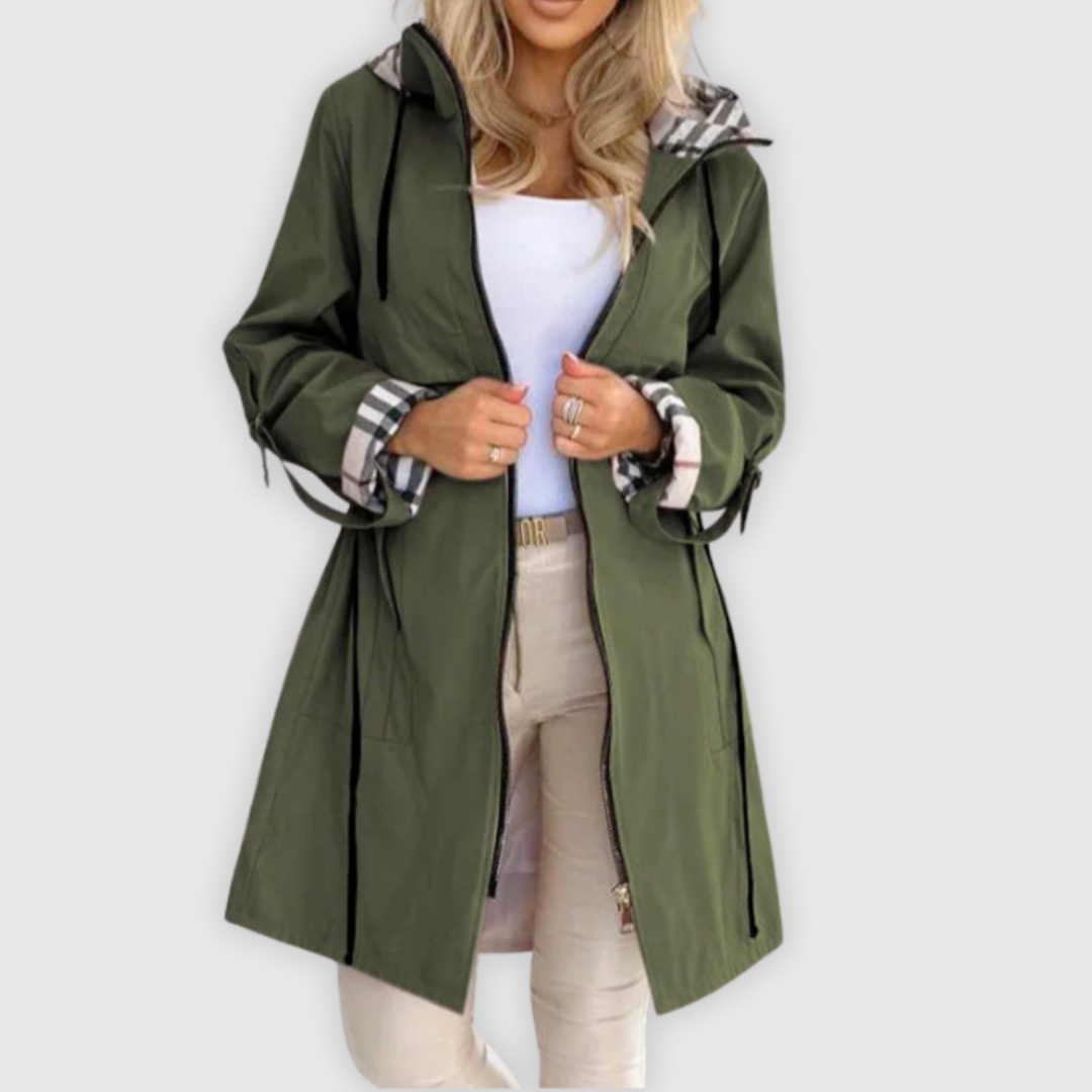 Elena | Wasser- und winddichter Zip-Mantel für Damen