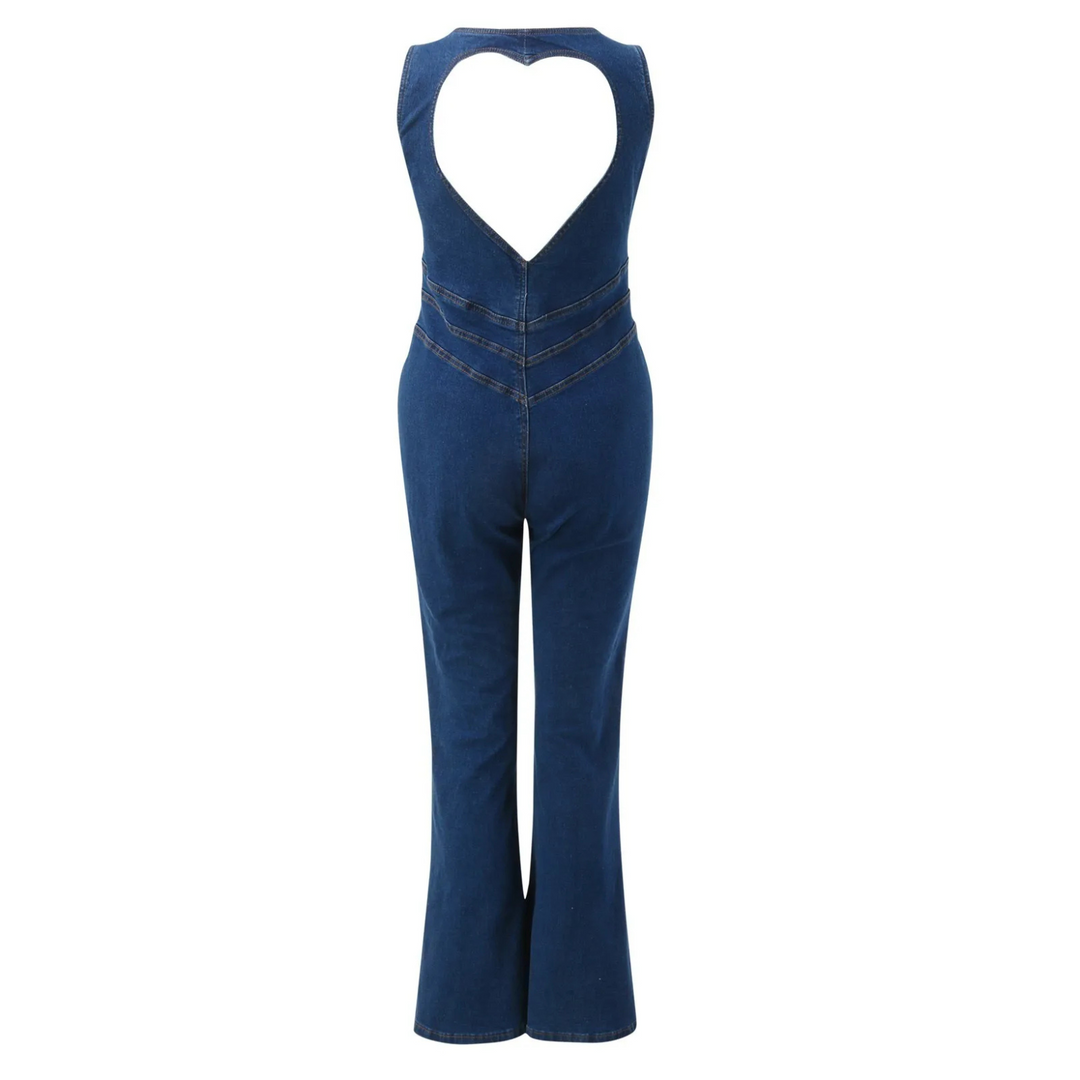 Stella | Denim-Jumpsuit mit Herzmotiv auf dem Rücken