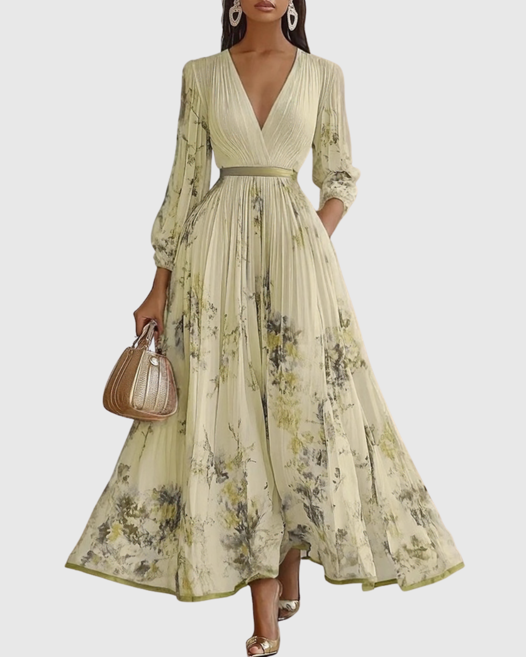 Leona | Stilvolles Maxikleid mit edlen Falten