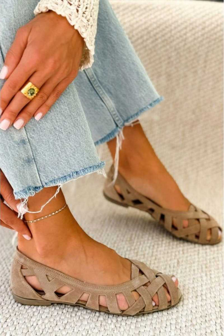 Lina | Flache Geflochtene Sandalen Damen Chic