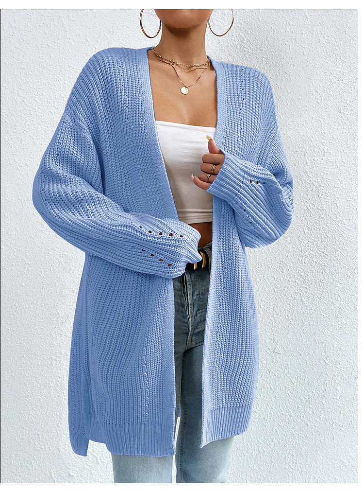 Hita | Strickjacke mit Taschen in Uni-Farbe