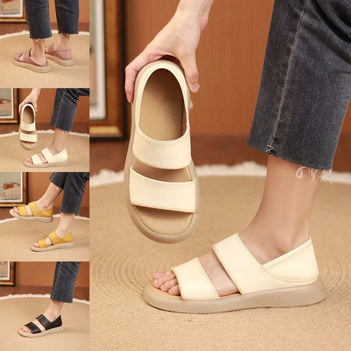 Neue stilvolle Damen-Sandalen aus echtem Leder mit dicker Sohle (Letzter Tag 50% Rabatt!)