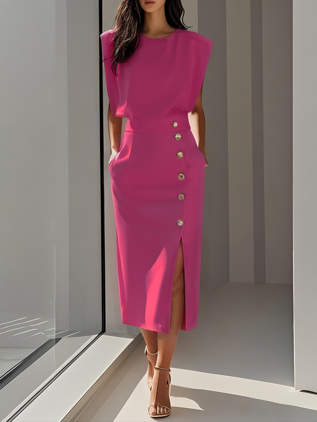 Valeria | Stilvolles Freizeitkleid Damen mit V-Ausschnitt