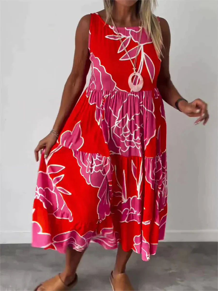 Franziska | Ärmelloses Kleid mit sommerlichem Print