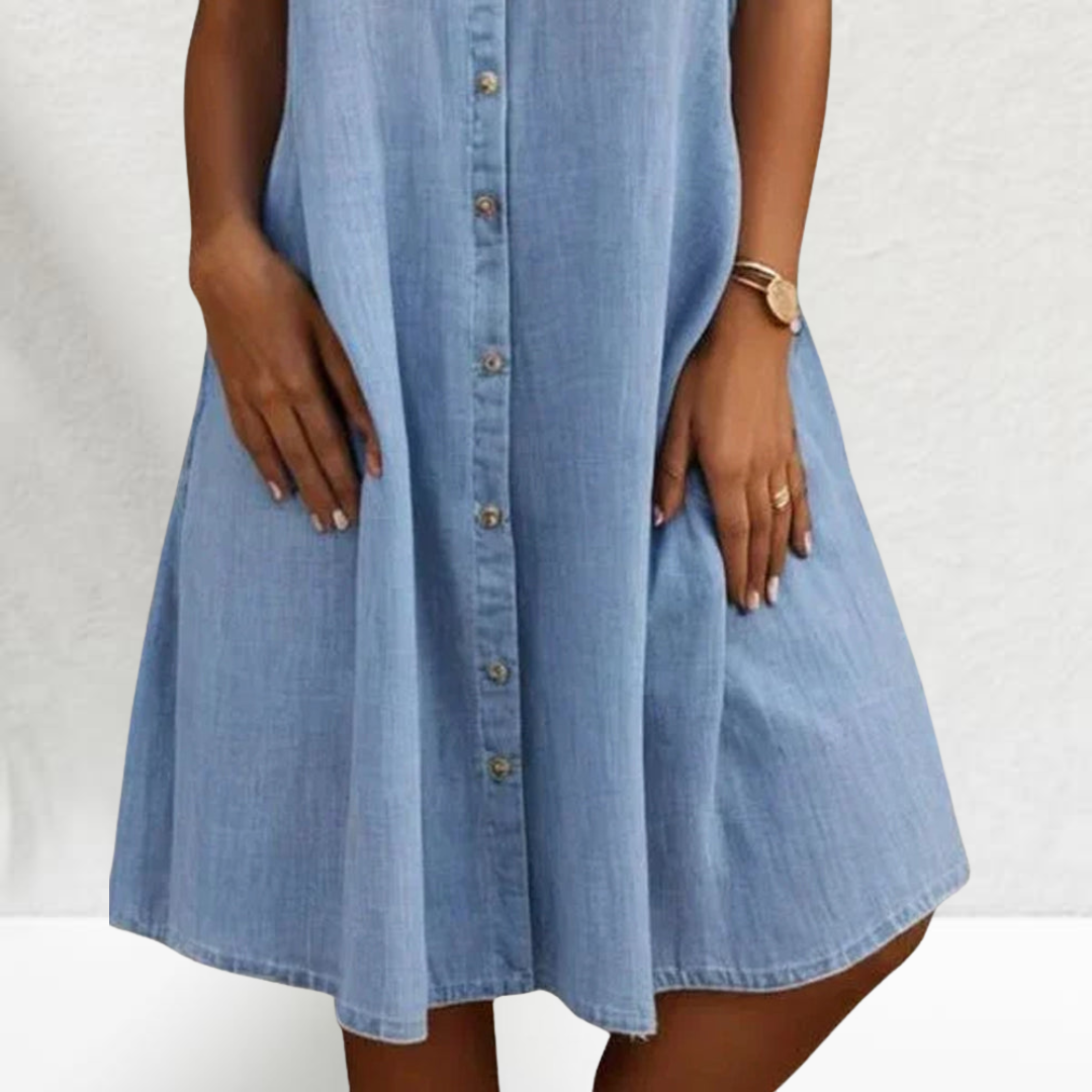 Dione | Feminines Denim-Kleid mit modernem Schnitt