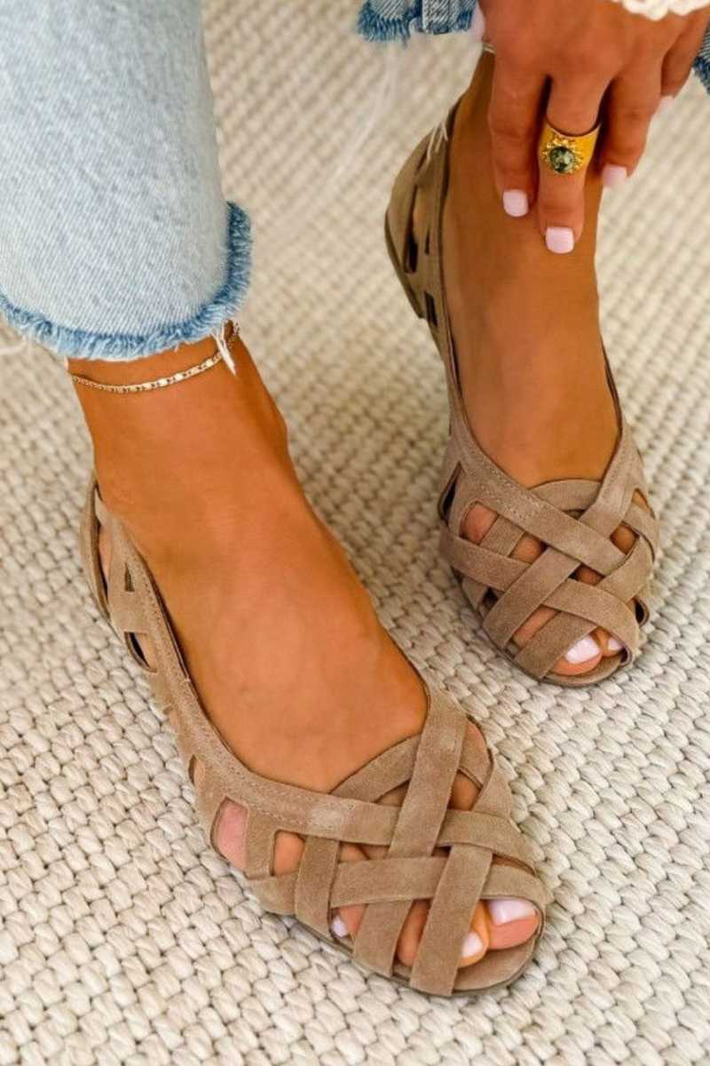 Lina | Flache Geflochtene Sandalen Damen Chic
