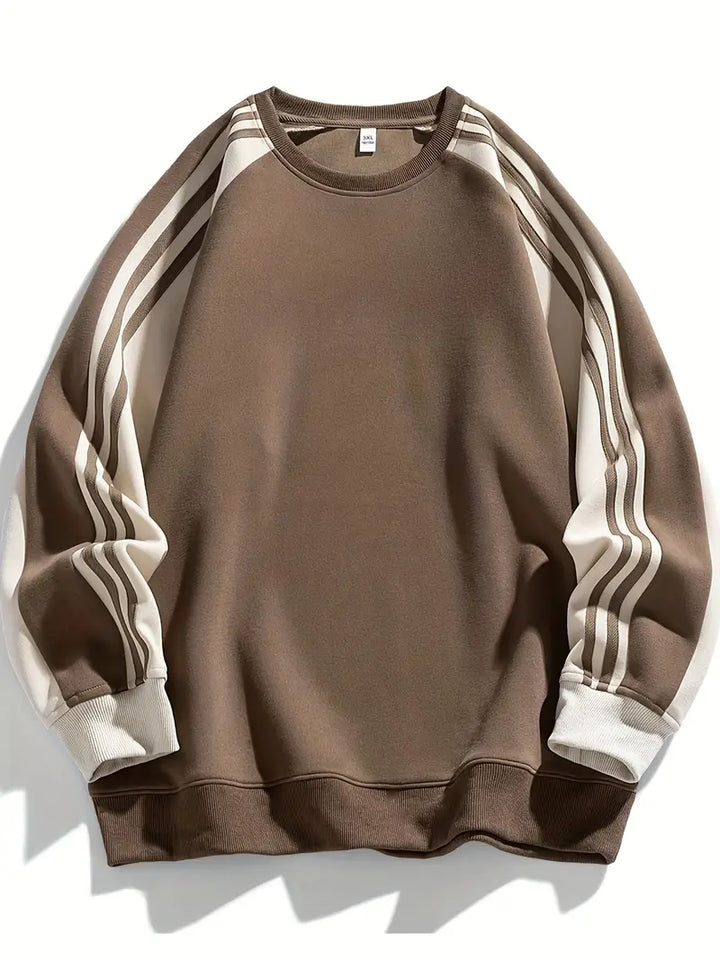 Leandro | Sweatshirt mit Streifenärmeln & Rundhalsausschnitt