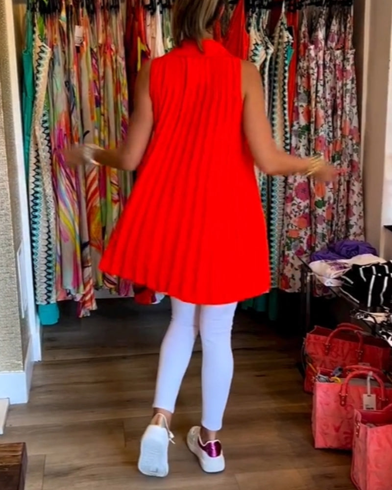 Sophia | Ärmelloses Top mit Rüschen und Revers