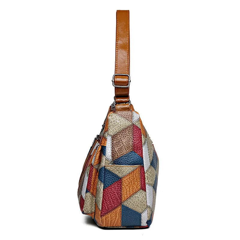 Marina | Patchwork-Tasche aus veganem Leder