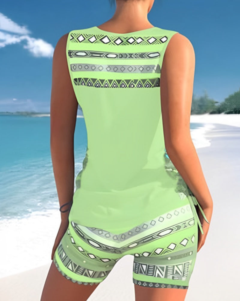 Mia | Tankinis mit geometrischem Druck und V-Ausschnitt