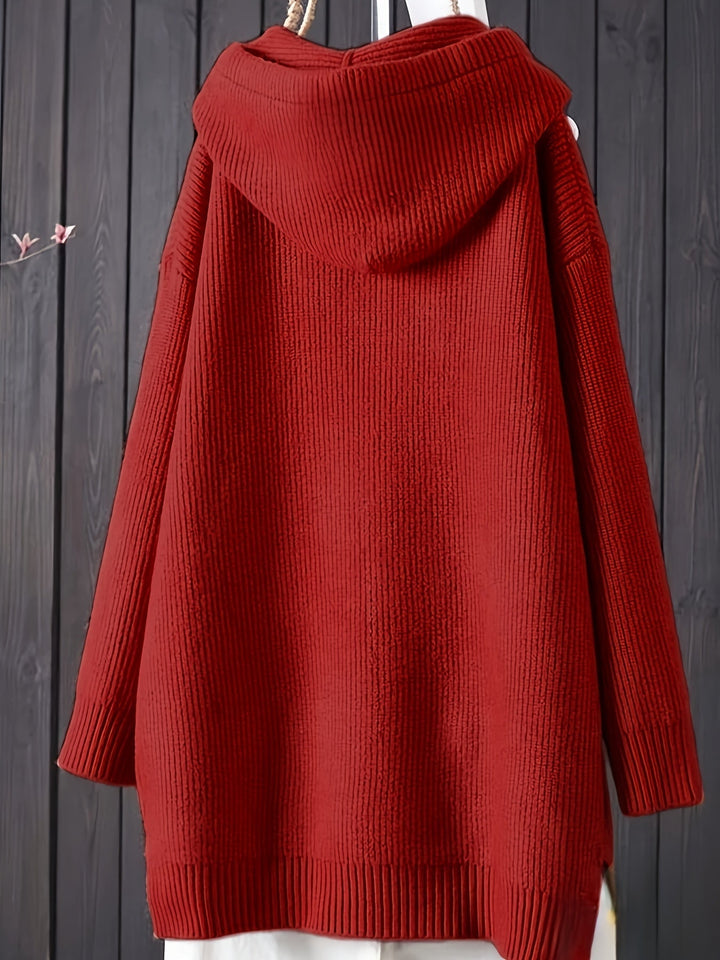 Sophia | Lässiger Strick-Kapuzenpullover mit langen Ärmeln