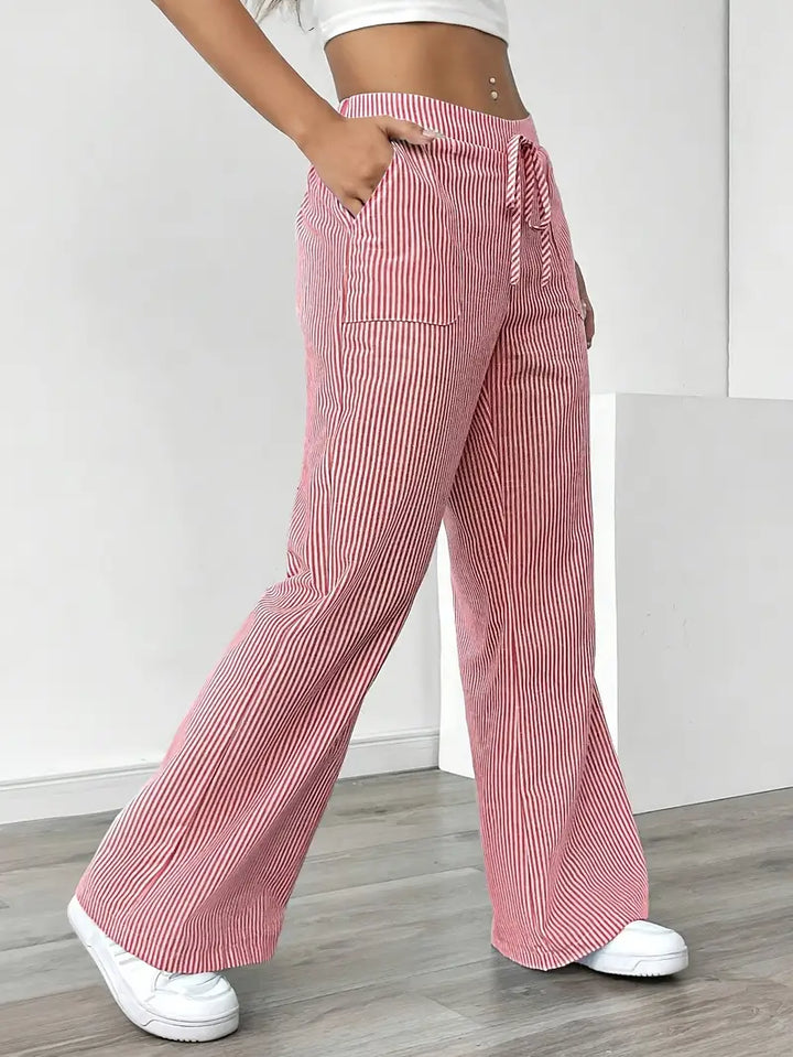 Alina | Elegante gestreifte Hose mit Taschen
