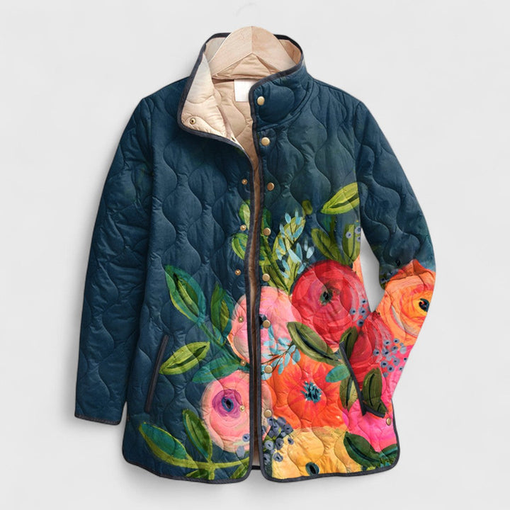 Tina | Stylische Gequiltete Damenjacke mit Blumenprint