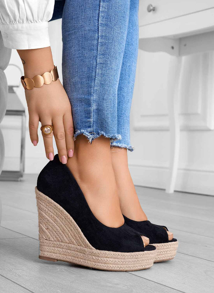 CLARA | Wildleder Espadrilles mit Keilabsatz
